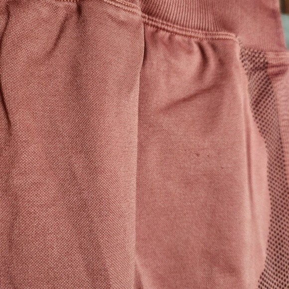 PINK Active Orange Seamless High Rise Athletic Leggings Size M Black Contrast - Picture 5 of 7